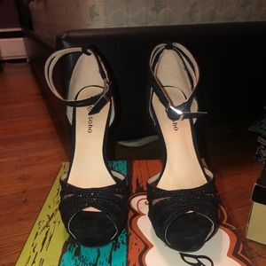 Black platform heels